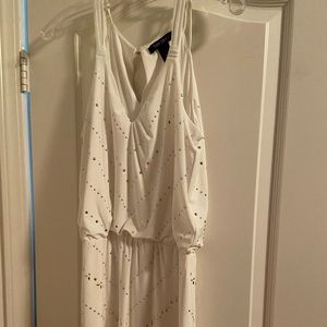 WHBM white dress with silver studs sz S NWOT